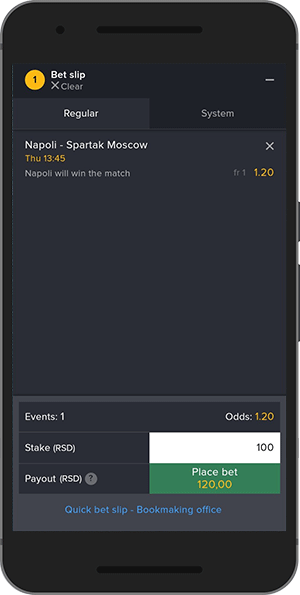 placing a bet mozzart