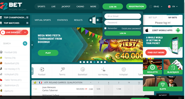 22bet login