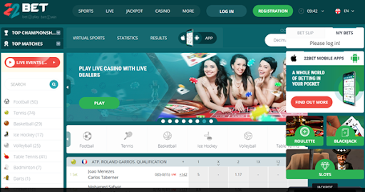 22bet main page