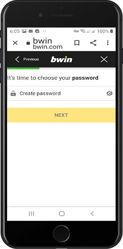Bwin password creation