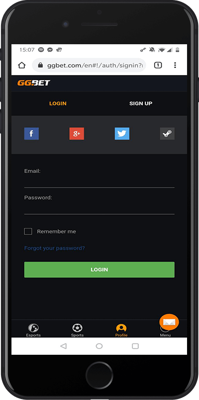 ggbet login step 1