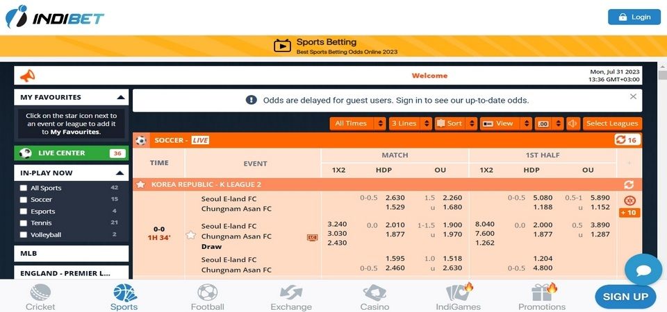 Indibet LIVE Betting