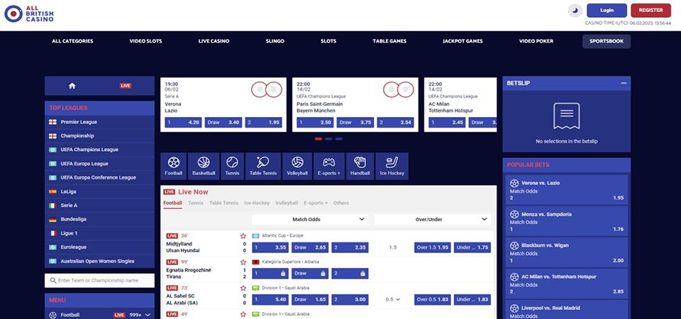 All British Sports LIVE betting
