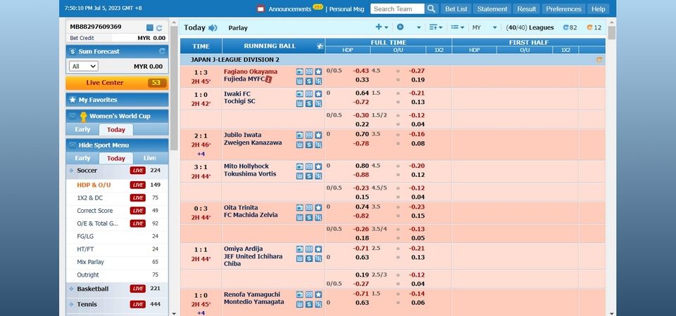 MB8 LIVE betting