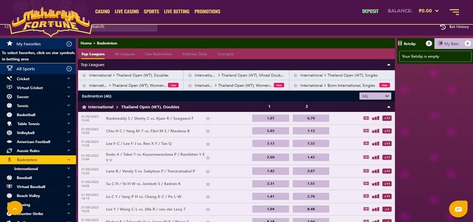 MaharajaFortune betting markets