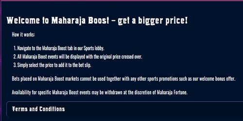 MaharajaFortune Enhanced Odds