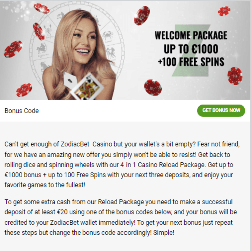 ZodiacBet bonus
