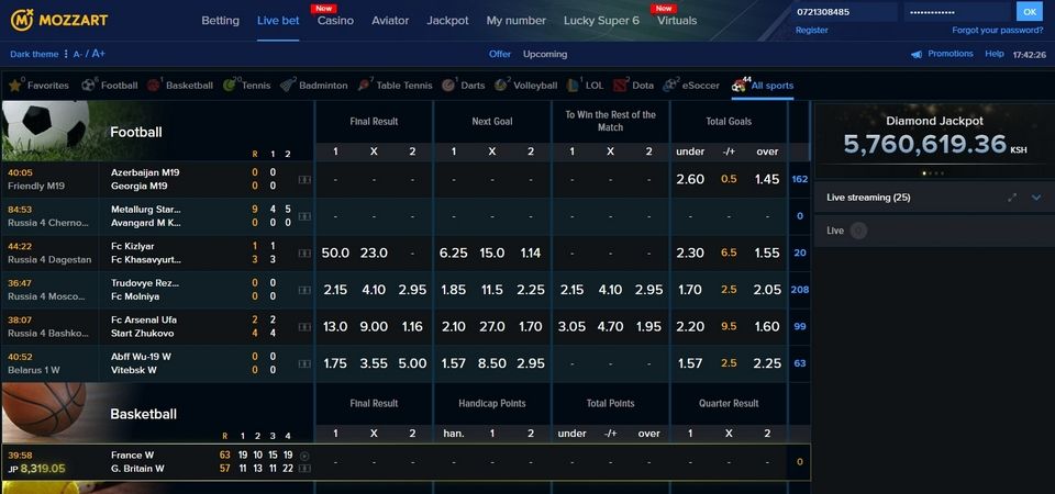 Mozzart LIVE betting