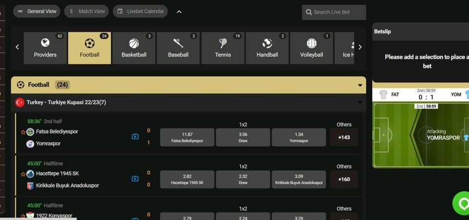 global odds live betting
